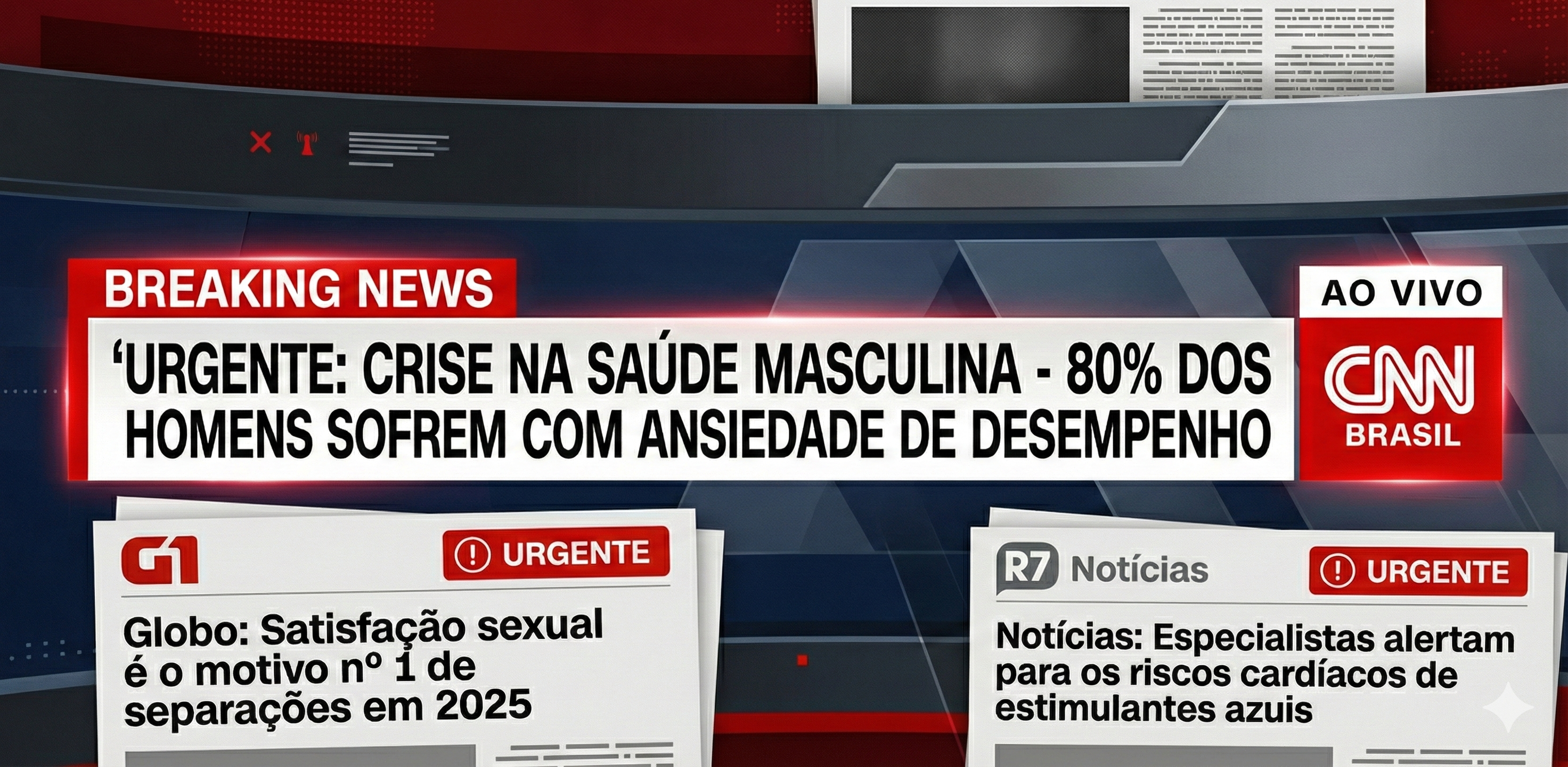 Notícia sobre ansiedade masculina